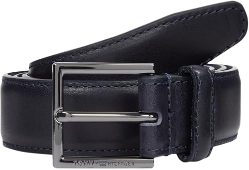 Tommy Hilfiger Herren Gürtel Hudson Leather 3,0 cm Ledergürtel, Blau (Space Blue), 115 cm