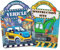 Elfew 2 Stück 3D Wiederverwendbare Stickerbüch für Kinder 2-4 jährige, Puffy Auto Bagger Sticker für Mädchen Jungen, Construction und Fahrzeugr Sticker für ab 2 jahre Kleinkinder Geschenk Party