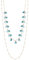 Bulinlin Damen Lange Kette Gold Lange Perlen Statement Kette Gold Modeschmuck Geburtstagsgeschenk für Frauen(Sea green)