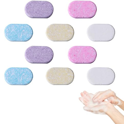 10 PCS Foaming Hand Soap Refill Tablets, Dissolvable Sustainable Compressed Eco-friendly Effervescent Scent Hand Wash Pods, Biodegradable Hand Soap Tablet for Bathroom Kitchen,5 Variety Fragrance Pack
