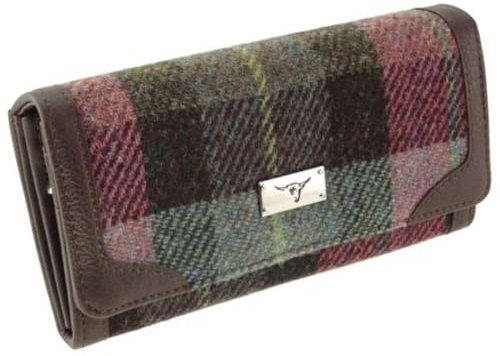 Glen Appin Harris Tweed LB2000 Damen Bute Faltbörse, Col137 Green Purple, S, Casual