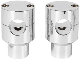 Motorrad Klemmen Riser Für Bobber Für Cruisers Für Fatboy 1 25mm Motorrad Aluminium Lenker Lenker Adapter Steigleitungen Clamp Halterungen Lenkererhöhung Klemmen(Sliver)