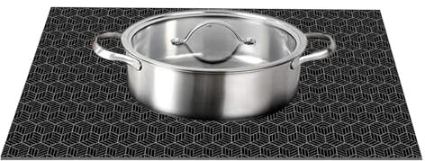 Induktionskochfeldmatte, rutschfester Fiberglas-Kratzschutz – feuerfeste Herdplatte, 76 x 50 cm, quadratischer Kratzschutz für Magnetherd