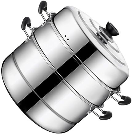 SHOWERORO Olla de Vapor Multifuncional 3 en 1 Olla para Cocinar al Vapor Olla para Alimentos Compatible con Cocinas de Inducción Diámetro de 32 Cm