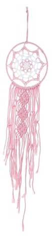 TOPPERFUN Rosa Heimdekoration Mädchen Teppich Wand Hängender Makramee- Gewebte Gobelindecke Hängender Teppich Kreativer Rosa Kinderzimmerdeko Baumwollseil