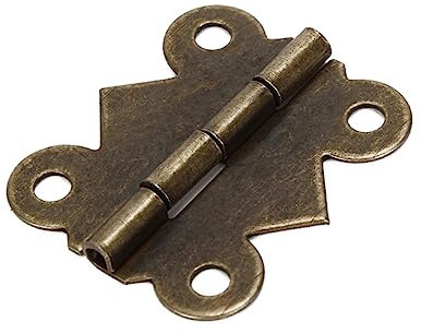 OSALADI 20pcs Bronze Hinges Vintage Style Iron Hinges for Kitchen Cabinets Craft Projects Ornate