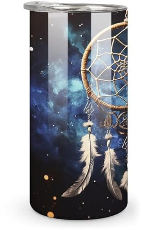 Helicopter Cup Insulated Coffee Cups Stainless Thermos Cup Vertical Cup Stanley Cup Tea Cup Sealed Drinking Lid White Fantasy Dream Catcher Printed Mugs For Office And Home 10 OZ