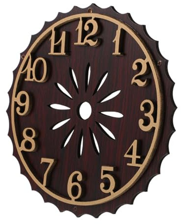 IMIKEYA Kuckucksuhr-zifferblatt Detektordüsen Multifunktionaler Wasserlöffel Bausatz Geländer Badelöffel Wasserlöffel Gadget-Kuchen Tannenzapfen-wanduhr Musik Wanduhr Light Brown Plastik