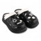 CHILLIFE Sabots à plateforme pour femme avec breloques amovibles, sandales de plage, piscine et jardin, été – Fabriqué au Portugal, Noir , 38 EU