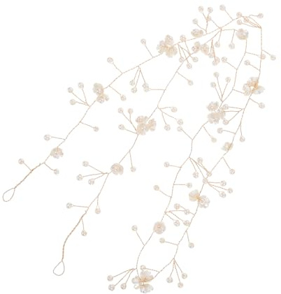 Brautkopfschmuck mit Künstlichen Perlen, 1m, Zinklegierung, Gold