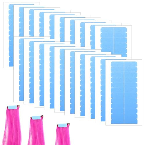 TIESOME 240 Stück Tape Extensions Kleber, 4 x 0,8 cm Invisible Tape Extensions Transparentes Haarverlängerungsband Doppelseitiges Klebeband Ersatzband für Perücken Beauty Tools