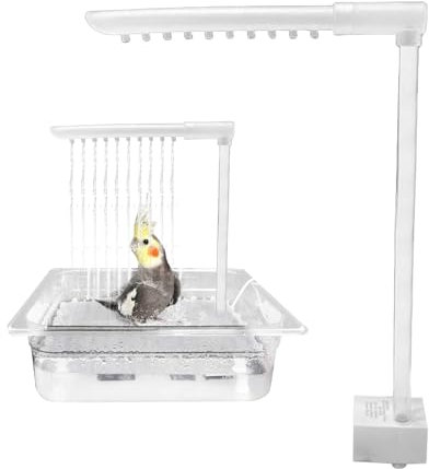 Doccia per pappagalli, fontana da bagno per uccelli, soffione a gabbia con fontana automatica, comoda giocattolo automatico della piscina per animali