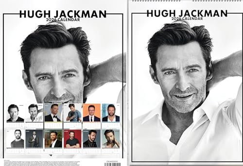 Hugh Jackman Kalender 2026, A3, 30 x 42 cm, 12 Monate tolle Fotografie