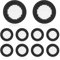 3/4Rubber Hose Washers, 10 Pcs Filter Hose Seal Ring Hoses Gaskets Faucet Washers Gasket Kit Shower Head Washer Hosess Connector for Hoses Mesh Seal Garden Connecting Seals Repair (Black)