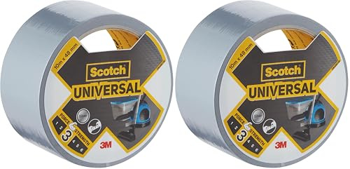 Scotch 2904 Ruban adhésif universel Argenté 10 m x 48 mm (Lot de 2)