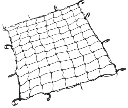 Toyvian Filet à Bagages Élastique pour Voiture 120x90cm Noir Crochets en Plastique, Filet de Rangement Robuste pour Coffre et Porte-Bagages de Toit, Protège et Sécurise Vos Bagages