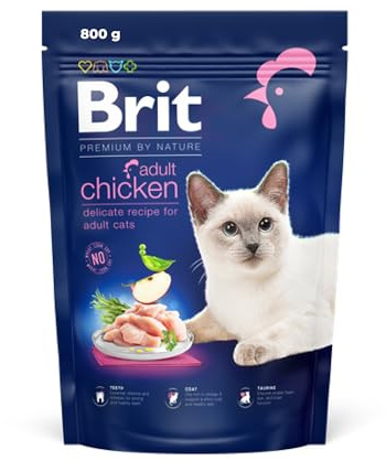 Brit Premium Trockenfutter mit Huhn für Erwachsene Katzen, 800 g | Unterstützt Harnwege & pH-Balance, leicht verdaulich, mit Huhn, ausgewogen, für ausgewachsene Katzen, fördert Haut & Fell