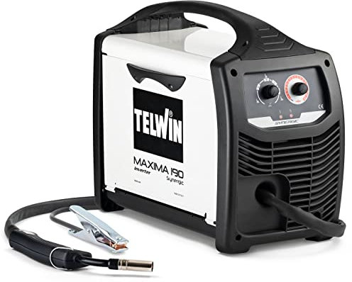 Telwin 816086 Maxima 190 Synergic Saldatrice Inverter a Filo Mig-Mag/Flux/Brazing, 230 V, Maxima 190, Bianco