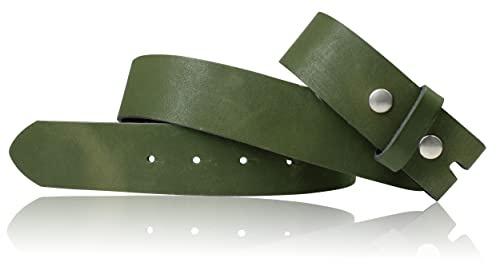 FRONHOFER Wechselgürtel 4 cm, Gürtel ohne Schnalle, Gürtel mit Druckknopf, echt Leder, 18267, Größe:Körperumfang 120 cm/Gesamtlänge 135 cm, Farbe:Khaki