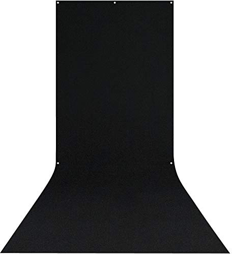 Westcott X-Drop Wrinkle-Resistant 5' x 12' (1.52 x 3.66m) Sweep Backdrop for Headshots, Full-Body Photoshoots & Product Photos - Portable and Travel Friendly (Rich Black)