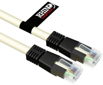 rhinocables CAT6 Crossover Enhanced High-Speed Gigabit Ethernet Patch Network Cable for LAN Cross wire UTP Grey Lead with RJ45 Internet, Xbox, Modem, Hub Switch, PC & Laptop (1m)