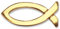 Christliche Geschenkideen Metall-Anstecker Fisch 2cm goldfarben