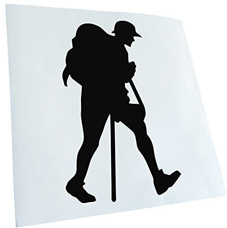 Kiwistar - Autoaufkleber - Wandern Trekking Figur - schwarz - 16x10cm - Heckscheibe Auto Aufkleber wetterfest für Kfz LKW Mofa Truck - Sticker außen selbstklebend Tuning Zubehör für Fenster Fahrzeug