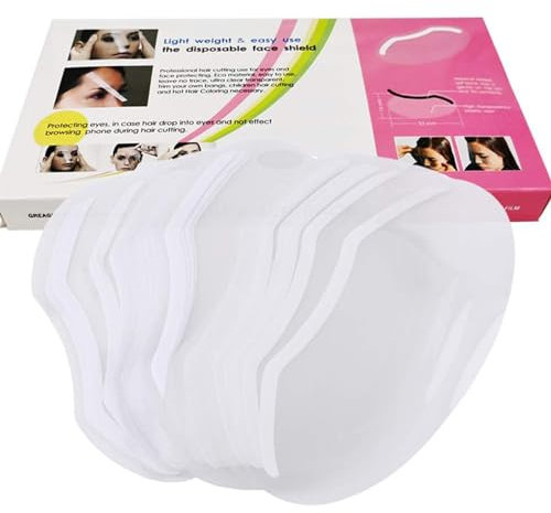 LWBTOSEE Transparentes Visier für Haarschnitt, Haarfärbemittel und Shampoo-Augenschutz, 50PCS