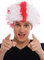 WIG ME UP - MMAM-15M Perücke Karneval Afro Fan-Perücke Fußball WM England Rotes Kreuz auf Weiß