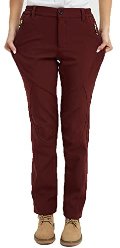 FLYGAGA Pantalones Trekking Mujer Invierno Impermeables Pantalones Termicos Montaña Senderismo Esqui Softshell Pantalones Aire Libre
