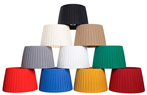 Paralume per lampada in Tessuto di seta di qualità interamente Fatto a Mano (Arancione (tessuto liscio), 14 cm (attacco E14))
