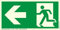 Brandengel® Hochwertiges Schild Notausgangsschild Pfeil Links 300 x 150 mm PVC nachleuchtend selbstklebende Schaumschicht Rettungsweg Fluchtweg Kunststoffplatte grün ISO 7010 DIN 67510 ASR A1.3