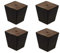 Moebelfusse Holz 4 x 45-35 mm/H=50mm Möbelfüße Trapez Holz Möbelfuß Schrankfüße Schrankfuß Sofas Tische Betten BUCHEN HOLZ Walnuss dunkel