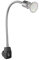 ledscom.de Steckdosenlampe LESCH Leselampe Schwanenhals, Schalter, chrom/schwarz + LED Lampe 206lm weiß