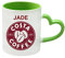 Costa Coffee Personalised with Any Name Costa Unique Heart Handle Ceramic Mug Coffee Tea Mug. (Green Heart Handle Mug)