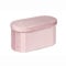 Bonlife Pink Velvet Ottoman Storage Bench with Seat,Foldable Stool Living Room Furniture,Oval Large Toy Box Storage Chest with Lid,76x38x38cm