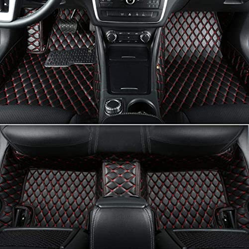 NYMCAR Kompatibel Nach Maß Auto FußMatten für Audi A1,A2,A3,A4,A5,A6,A7,A8,Q2,Q3,Q5,Q7Q,Q8,TT,R8 Automodelle 2000-2022 (Schwarz Rot)