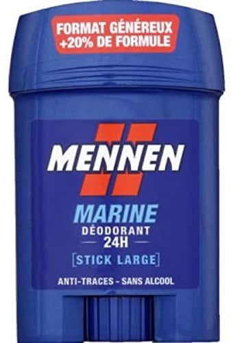 MENNEN - MARINE Deodorant Homme 24H - Stick Large - Sans Alcool - Anti-Traces - 60 ml - Lot de 6