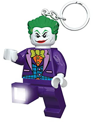 LEGO DC Superheroes The Joker - Portachiavi con torcia a LED per gli appassionati di DC – giocattolo fantasia per bambini – figure da 76 mm (KE117H) – 2 batterie CR2025 incluse