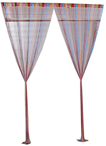 Garneck Schnur Trennwand Fenster Faden Deko Fadengardine Türvorhänge Scheiben Vorhänge Faden Hochzeitsfoto Hintergrund String Curtain Fadenfransenplatte Quasten-Bildschirm Streifen Vorhang