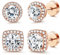 Morfetto 14 K Posteriore piana rotonda piazza Orecchini con perno per le donne degli uomini di grandi dimensioni Big Cubic Zirconia Orecchini con perno Mens orecchini Flatback orecchini RoseGolden