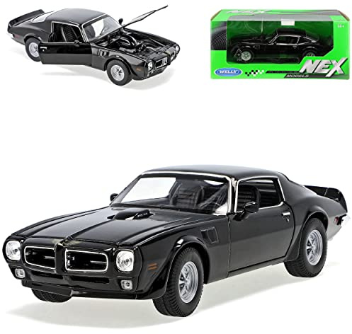 Welly Pontiac Firebird Trans Am Coupe Schwarz 2. Generation 1970-1974 1/24 Modell Auto mit individiuellem Wunschkennzeichen