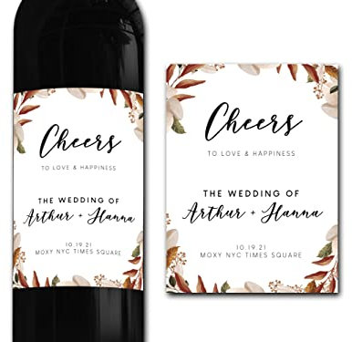 forefrontdesigns Personalised Wine Bottle Label – Custom Wine Labels & Stickers for Bottles – Perfect for Weddings, Birthdays, Anniversaries & Special Events