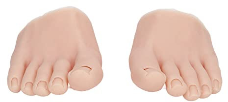 Practice Fake Foot, 1 Pair Flexible Soft Silicone Half Foot Model, Prosthetic Practice Manicure Tool, Feet Model for Nails Tips Art Training Display, Tattoo Practice, Art Sketch (Middle Skin Color)