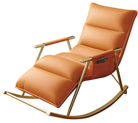 BTZHY Relaxsessel Sessel,Getufteter gepolsterter Schaukelstuhl, moderner Schaukelstuhl, gemütlicher Freizeit-Schaukelstuhl, bequemer Wingback Glider Rocker mit sicherer Metallbasis, für Wohnzimmer