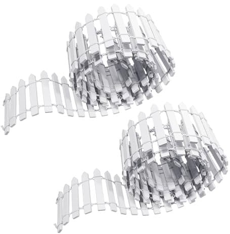 Lot de 2 clôtures en bois miniatures blanches - Clôture de jardin pour maison de poupée - Clôture décorative de micro-paysage - Modèle architectural - Accessoires de décoration de Noël DIY (90 x 5 cm)