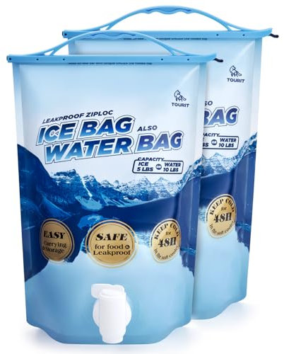 TOURIT Faltbar Wasserkanister mit Hahn, 7.5L, Kühlakkus, für Picknick Camping Wandern Trinken,Groß Größe