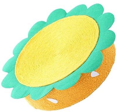 Liuyoyo Cats Lounge Cat Scratch Pad Cartón Corrugado Rascador para Gatos Diseño Cóncavo Forma Redonda de Hamburguesa Gatito Rascador Sofá Cama para Protección de Muebles
