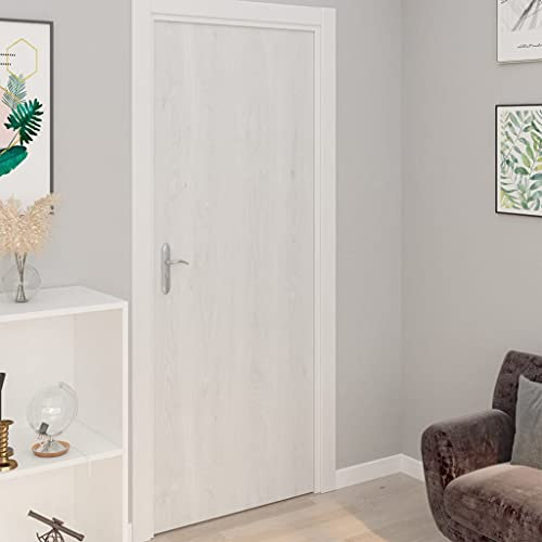 ARKEM Selbstklebende Türfolien 2 STK. Weißes Holz 210 x 90 cm PVC Klebefolie Holzoptik MöBelfolie