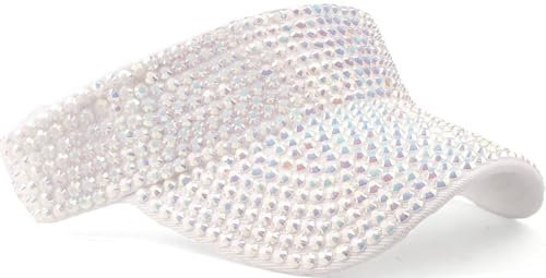 YeeHeen Women Bling Rhinestones Sun Hat Sport Visor Caps White AB